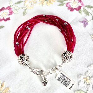 Brighton BoHo Roots Red Czech Glass Bead Bracelet